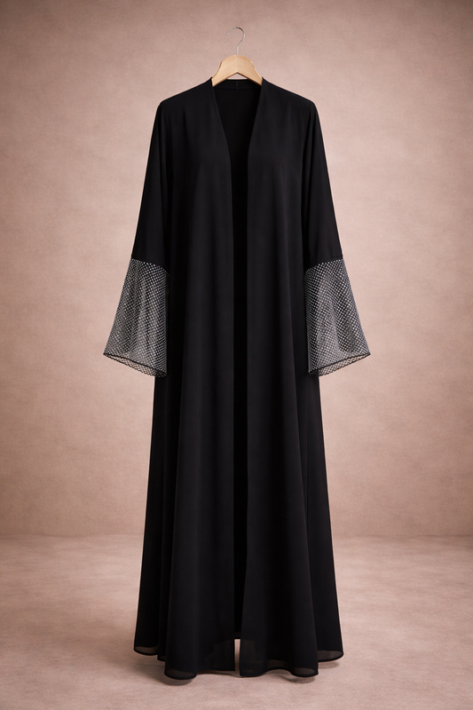 The Black-Silver Chrome Abaya