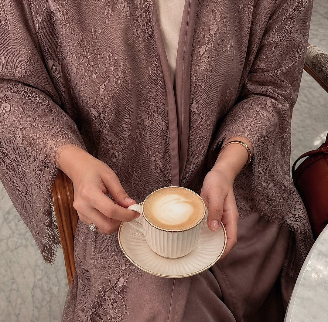 Antique Blush - Lace Bodice Abaya