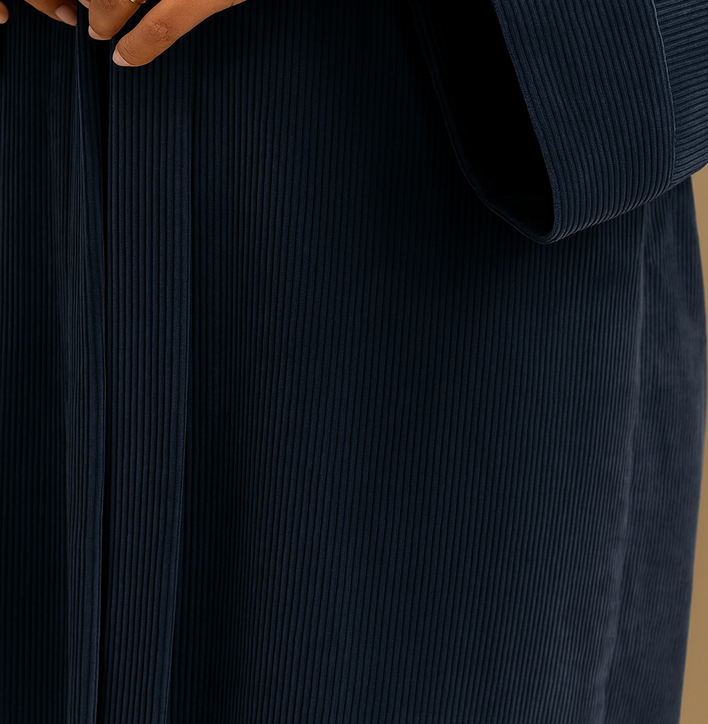 The Corduroy Coat - Deep Navy Blue
