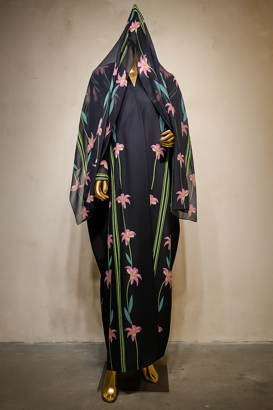 Khaleeji Noir Bloom Kimono