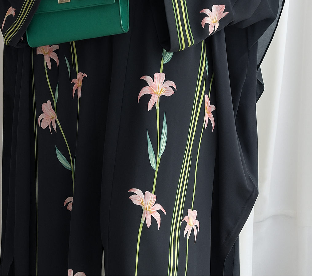 Khaleeji Noir Bloom Kimono