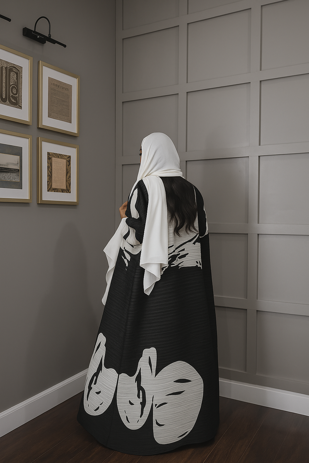 The Noir Monochrome Abaya