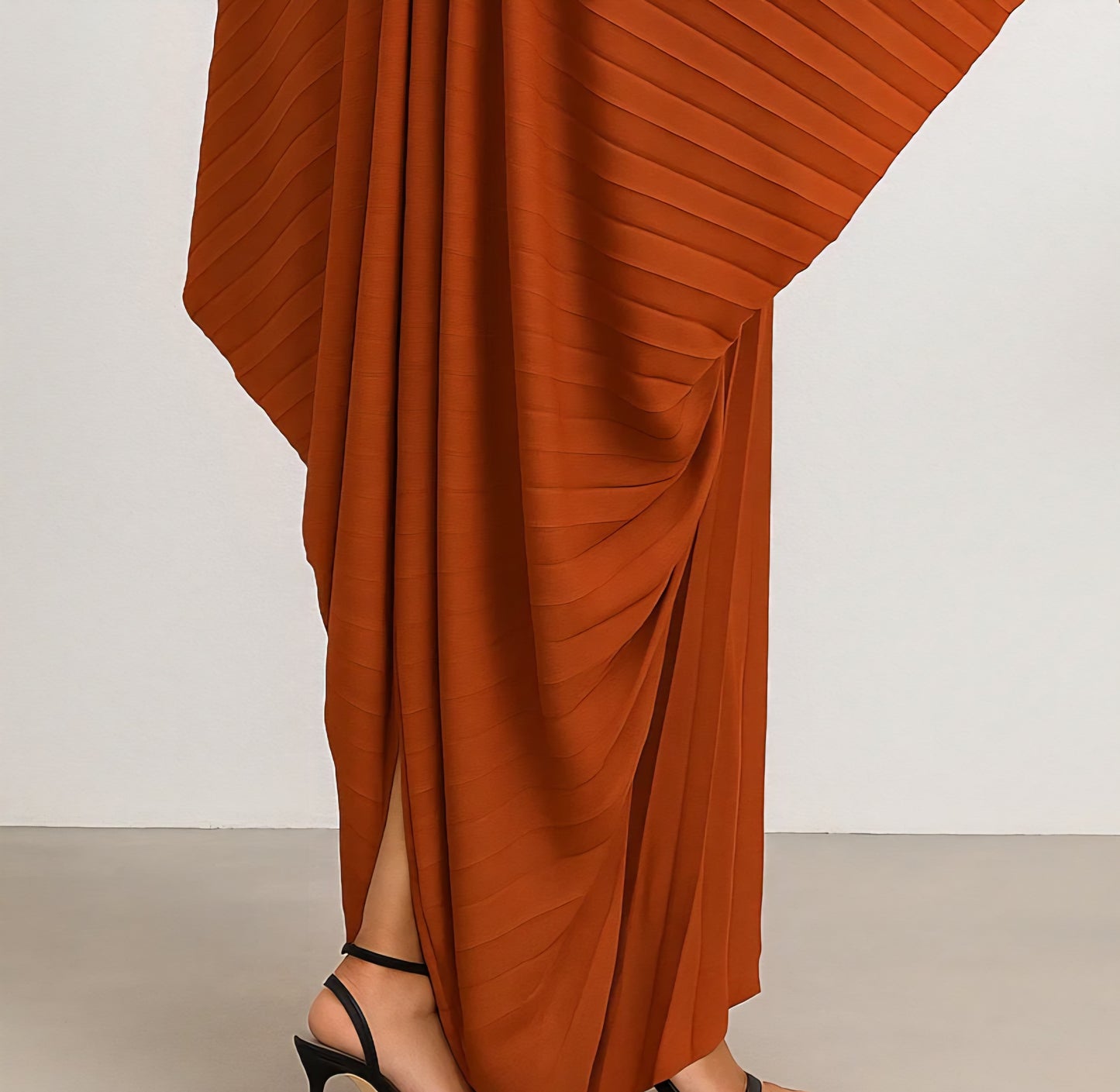 Rust Pleated Kaftan