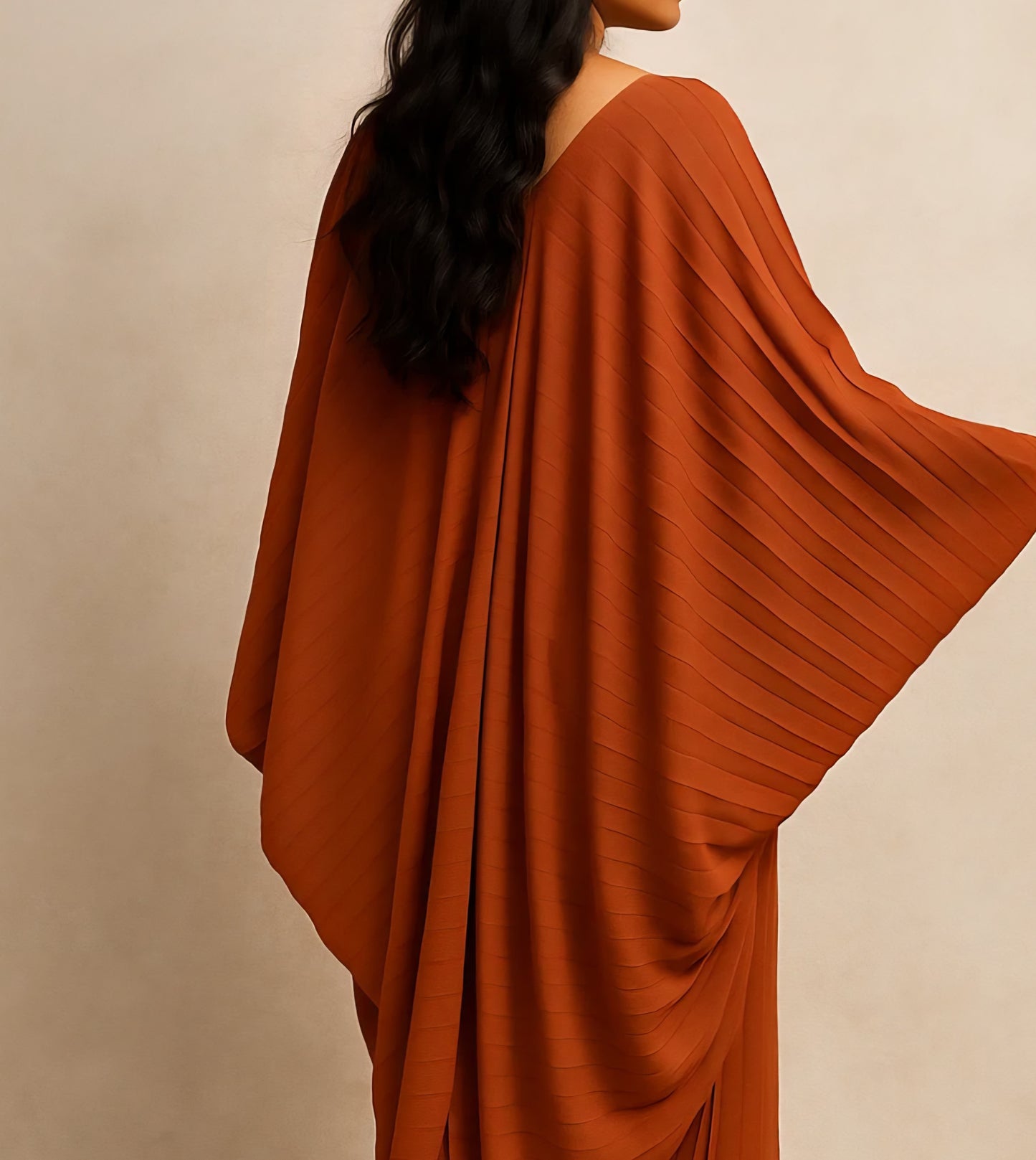 Rust Pleated Kaftan