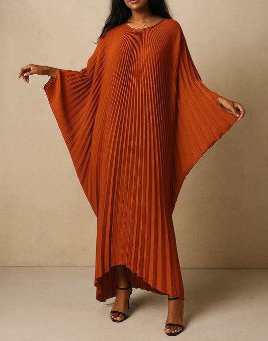 Rust Pleated Kaftan